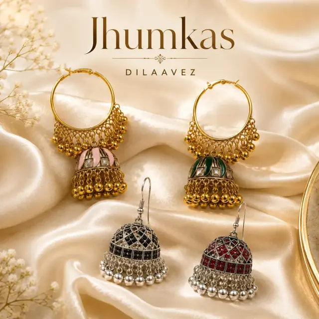 Jhumka earrings in Pakistan by Dilaavez