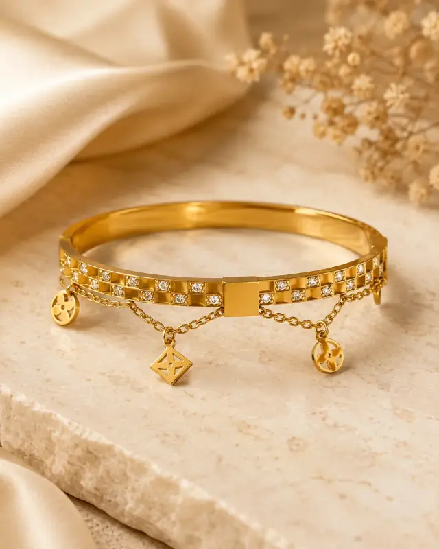 Aurelia Charm Crystal Cuff Bracelet