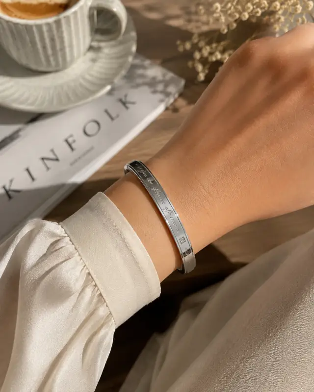 Eternal Flame Silver Cuff Bracelet