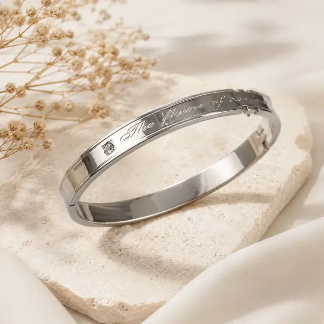 Eternal Flame Silver Cuff Bracelet