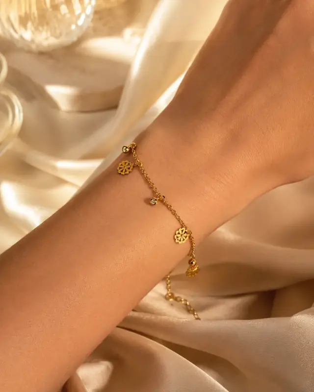 Golden Bloom Charm Bracelet
