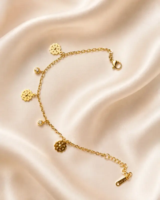 Golden Bloom Charm Bracelet