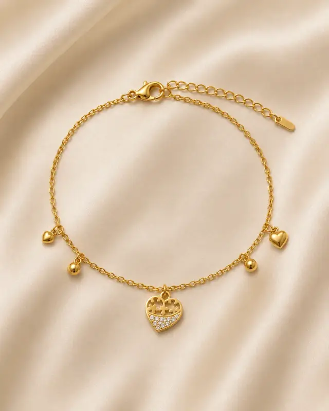 Golden Hearts Charm Bracelet