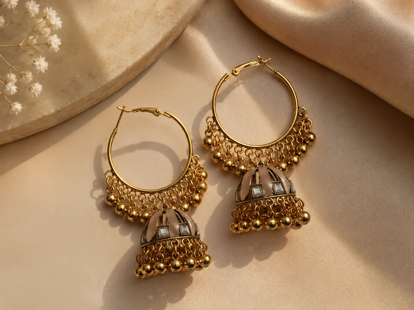 Gold-tone Dilaavez jhumka earrings