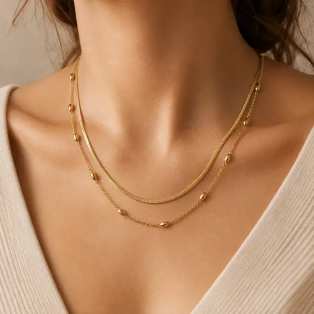 Mehr Layered Gold Necklace