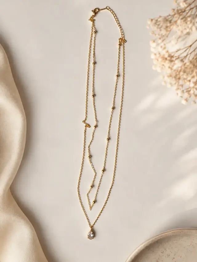 Noor Crystal Layered Necklace