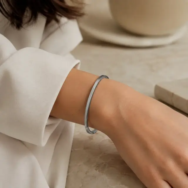 Sleek Silver Cuff Bracelet